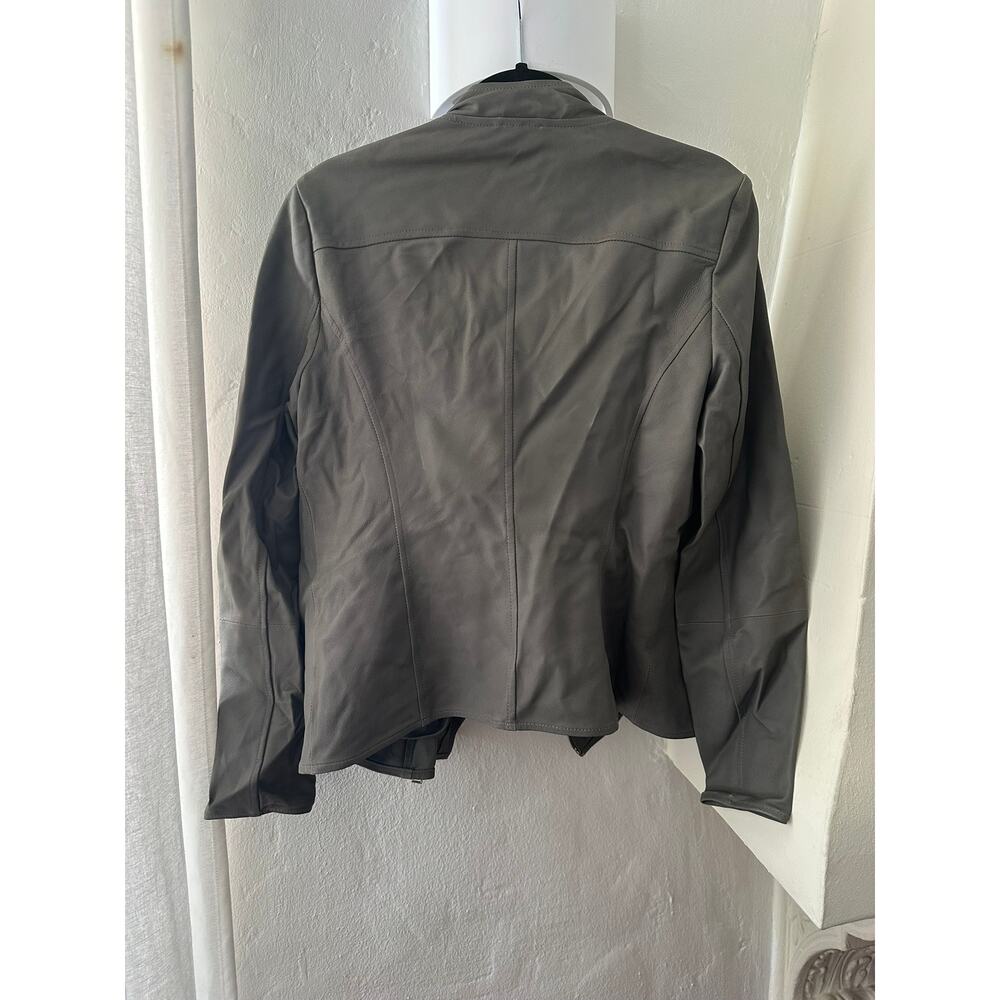 Lamarque Leather Asymmetrical Zip Biker Moto Jacket M - Picture 5 of 5